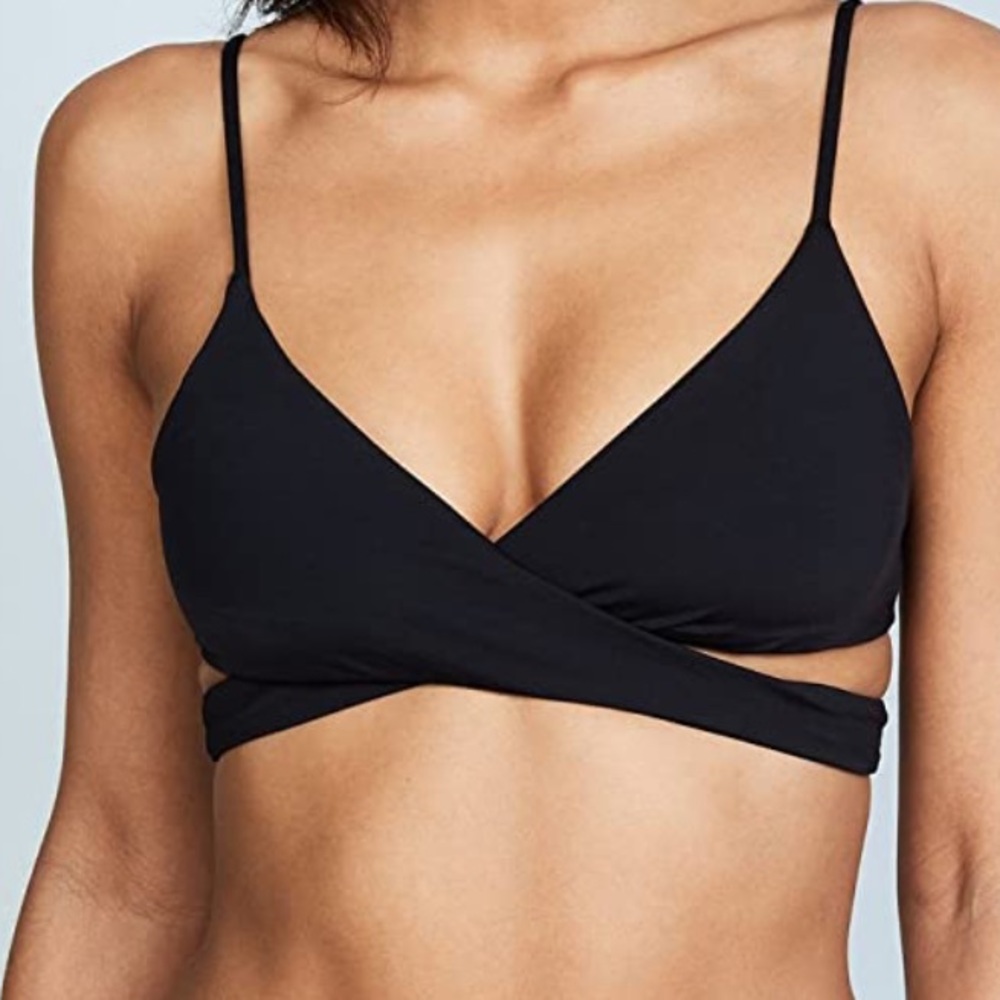 L * space wrap swim suit top